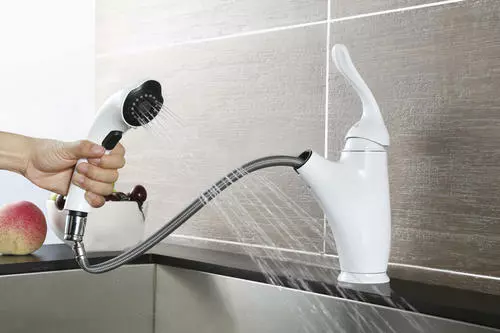 Tuscany® Brooksville™ One-Handle Pull-Out White Kitchen Faucet - Sleek Design & Durable Finish 4 Tuscany® Brooksville™ One-Handle Pull-Out White Kitchen Faucet - Sleek Design & Durable Finish - Image 4