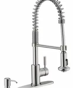Tuscany® Volk™ One-Handle Pull-Down Coil Stainless Steel Kitchen Faucet - Modern Design, Durable & Easy to Install