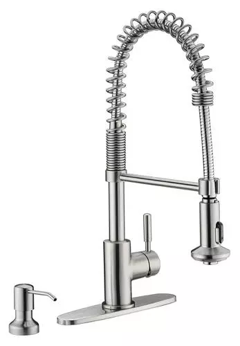 Tuscany® Volk™ One-Handle Pull-Down Coil Stainless Steel Kitchen Faucet - Modern Design, Durable & Easy to Install 1 Tuscany® Volk™ One-Handle Pull-Down Coil Stainless Steel Kitchen Faucet - Modern Design, Durable & Easy to Install