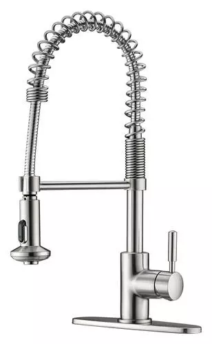 Tuscany® Volk™ One-Handle Pull-Down Coil Stainless Steel Kitchen Faucet - Modern Design, Durable & Easy to Install 2 Tuscany® Volk™ One-Handle Pull-Down Coil Stainless Steel Kitchen Faucet - Modern Design, Durable & Easy to Install - Image 2