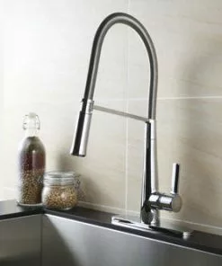 Tuscany® Acadian™ One-Handle Pull-Down Polished Chrome Kitchen Faucet - Modern & Durable -Tuscany Shop 6736053 Scene 01