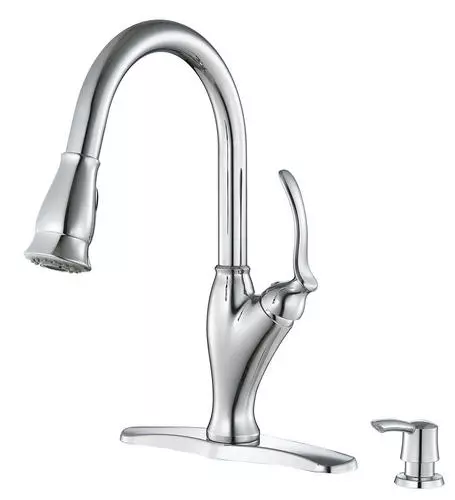 Tuscany® Jensen™ One-Handle Pull-Down Polished Chrome Kitchen Faucet - Modern & Durable 2 Tuscany® Jensen™ One-Handle Pull-Down Polished Chrome Kitchen Faucet - Modern & Durable - Image 2