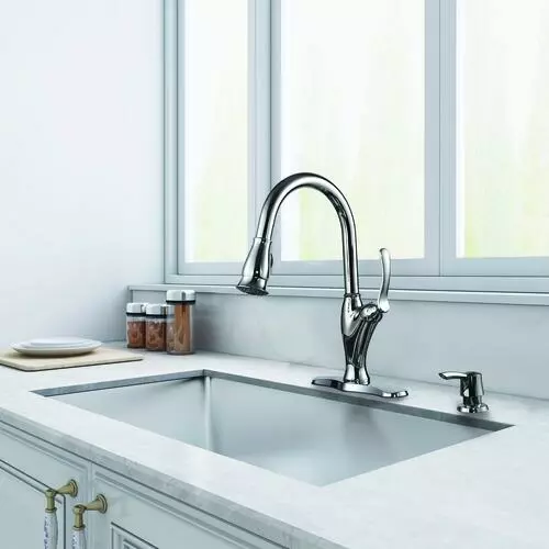 Tuscany® Jensen™ One-Handle Pull-Down Polished Chrome Kitchen Faucet - Modern & Durable 6 Tuscany® Jensen™ One-Handle Pull-Down Polished Chrome Kitchen Faucet - Modern & Durable - Image 6