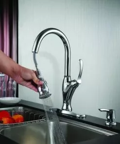 Tuscany® Jensen™ One-Handle Pull-Down Polished Chrome Kitchen Faucet - Modern & Durable 9 Tuscany® Jensen™ One-Handle Pull-Down Polished Chrome Kitchen Faucet - Modern & Durable -Tuscany Shop 6736056 Scene 2