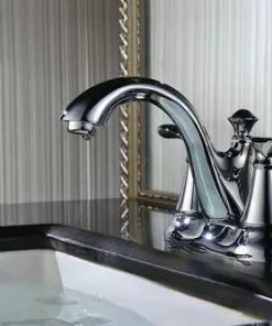 Tuscany® Marianna Two-Handle 4" Centerset Polished Chrome Bathroom Faucet -Tuscany Shop 6736104 Scene a