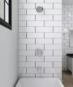 Tuscany Marianna One-Handle 5-Spray Polished Chrome Bathtub Shower Faucet - Elegant and Durable -Tuscany Shop 6736110 SC FV