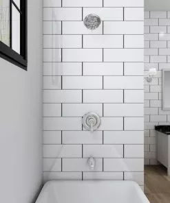 Tuscany Marianna One-Handle 5-Spray Polished Chrome Bathtub Shower Faucet - Elegant and Durable -Tuscany Shop 6736110 Scene4