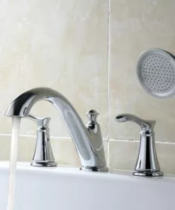 Tuscany® Marianna™ Polished Chrome Roman Bathtub Faucet with Handheld Shower -Tuscany Shop 6736126 Alternate View