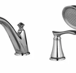Tuscany® Marianna™ Polished Chrome Roman Bathtub Faucet with Handheld Shower -Tuscany Shop 6736126 Right