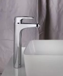 Tuscany® Nicole One-Handle Polished Chrome Vessel Bathroom Faucet - Sleek Modern Design -Tuscany Shop 6736140 SC LS