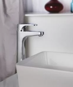 Tuscany® Nicole One-Handle Polished Chrome Vessel Bathroom Faucet - Sleek Modern Design -Tuscany Shop 6736140 SC LS 45