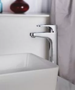 Tuscany® Nicole One-Handle Polished Chrome Vessel Bathroom Faucet - Sleek Modern Design -Tuscany Shop 6736140 SC RS 45