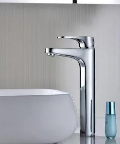 Tuscany® Nicole One-Handle Polished Chrome Vessel Bathroom Faucet - Sleek Modern Design -Tuscany Shop 6736140 Scene 01