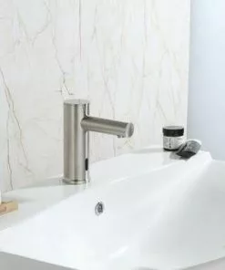 Tuscany® Forden One Handle Touchless Sensor Brushed Nickel Bathroom Faucet | Modern Design, Efficient Technology -Tuscany Shop 6736173 NDP SC LS