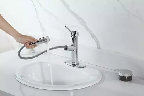 Tuscany® Forden Polished Chrome One Handle Pull-Out Bathroom Faucet - Modern Elegance for Your Bathroom 14 Tuscany® Forden Polished Chrome One Handle Pull-Out Bathroom Faucet - Modern Elegance for Your Bathroom - Image 14