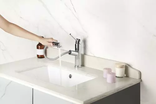 Tuscany® Forden Polished Chrome One Handle Pull-Out Bathroom Faucet - Modern Elegance for Your Bathroom 19 Tuscany® Forden Polished Chrome One Handle Pull-Out Bathroom Faucet - Modern Elegance for Your Bathroom - Image 19