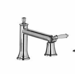 Tuscany® Winterset Two-Handle Polished Chrome Roman Bathtub Faucet with Handheld Shower