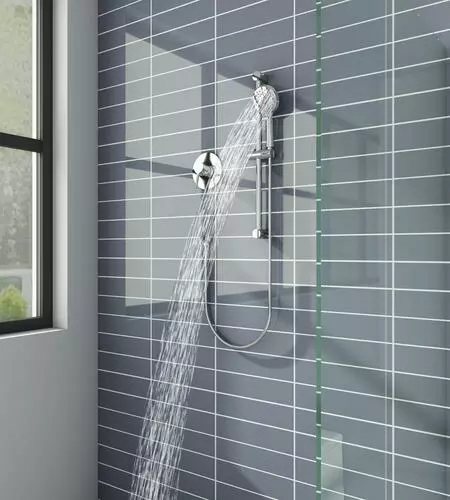 Tuscany® Forden One-Handle 3-Spray Polished Chrome Shower Faucet with Slide Bar & Handheld Shower - Modern Bathroom Upgrade 8 Tuscany® Forden One-Handle 3-Spray Polished Chrome Shower Faucet with Slide Bar & Handheld Shower - Modern Bathroom Upgrade - Image 8