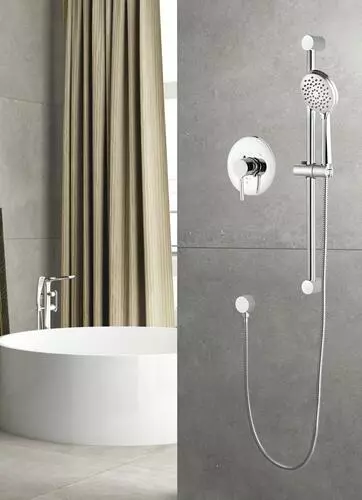 Tuscany® Forden One-Handle 3-Spray Polished Chrome Shower Faucet with Slide Bar & Handheld Shower - Modern Bathroom Upgrade 7 Tuscany® Forden One-Handle 3-Spray Polished Chrome Shower Faucet with Slide Bar & Handheld Shower - Modern Bathroom Upgrade - Image 7