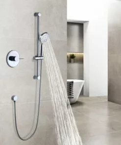 Tuscany® Forden One-Handle 3-Spray Polished Chrome Shower Faucet with Slide Bar & Handheld Shower - Modern Bathroom Upgrade 12 Tuscany® Forden One-Handle 3-Spray Polished Chrome Shower Faucet with Slide Bar & Handheld Shower - Modern Bathroom Upgrade -Tuscany Shop 6736197 scene