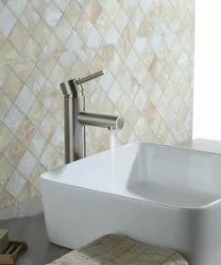 Tuscany® Forden One-Handle Brushed Nickel Vessel Bathroom Faucet | Modern Design & Durable Finish -Tuscany Shop 6736199 IU LS 45