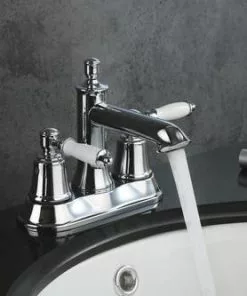 Tuscany® Winterset Polished Chrome 4" Centerset Bathroom Faucet – Elegant Two-Handle Design -Tuscany Shop 6736224 IU LS 45