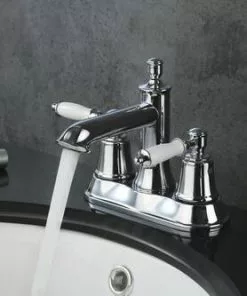 Tuscany® Winterset Polished Chrome 4" Centerset Bathroom Faucet – Elegant Two-Handle Design -Tuscany Shop 6736224 IU RS 45