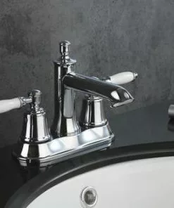 Tuscany® Winterset Polished Chrome 4" Centerset Bathroom Faucet – Elegant Two-Handle Design -Tuscany Shop 6736224 SC LS 45