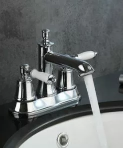 Tuscany® Winterset Polished Chrome 4" Centerset Bathroom Faucet – Elegant Two-Handle Design -Tuscany Shop 6736224 Scene 4