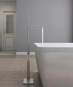 Tuscany® Morey Polished Chrome Freestanding Bathtub Faucet with Handheld Shower - Floor Mount -Tuscany Shop 6736243 IU LS