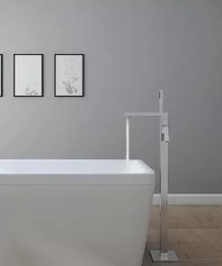 Tuscany® Morey Polished Chrome Freestanding Bathtub Faucet with Handheld Shower - Floor Mount -Tuscany Shop 6736243 IU RS