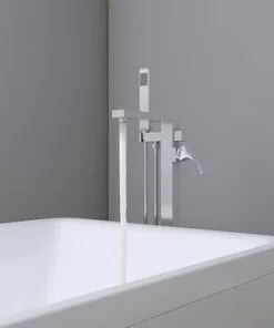 Tuscany® Morey Polished Chrome Freestanding Bathtub Faucet with Handheld Shower - Floor Mount -Tuscany Shop 6736243 IU RS 45