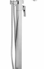 Tuscany® Morey Polished Chrome Freestanding Bathtub Faucet with Handheld Shower - Floor Mount