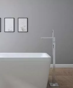 Tuscany® Morey Polished Chrome Freestanding Bathtub Faucet with Handheld Shower - Floor Mount -Tuscany Shop 6736243 SC 2