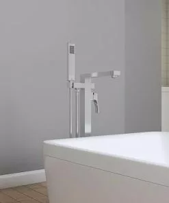 Tuscany® Morey Polished Chrome Freestanding Bathtub Faucet with Handheld Shower - Floor Mount -Tuscany Shop 6736243 SC 5