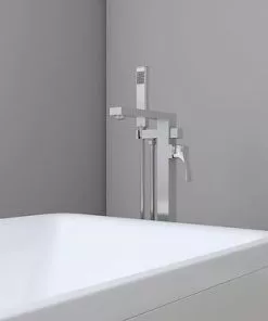 Tuscany® Morey Polished Chrome Freestanding Bathtub Faucet with Handheld Shower - Floor Mount -Tuscany Shop 6736243 SC RS 45