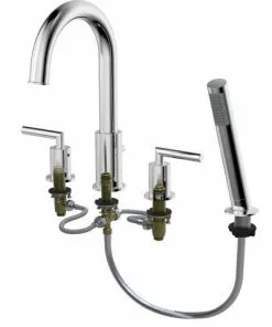 Tuscany® Forden Two-Handle 1-Spray Polished Chrome Roman Bathtub Faucet with Handheld Shower -Tuscany Shop 6736275 3D