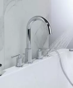 Tuscany® Forden Two-Handle 1-Spray Polished Chrome Roman Bathtub Faucet with Handheld Shower -Tuscany Shop 6736275 IU LS 45 V2