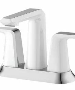 Tuscany Navassa Two-Handle 4" Centerset Bathroom Faucet - Polished Chrome & White
