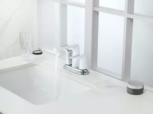 Tuscany Navassa Two-Handle 4" Centerset Bathroom Faucet - Polished Chrome & White 3 Tuscany Navassa Two-Handle 4" Centerset Bathroom Faucet - Polished Chrome & White - Image 3