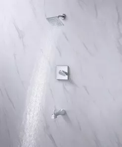 Tuscany® Navassa One-Handle 1-Spray Polished Chrome/White Bathtub Shower Faucet -Tuscany Shop 6736315 IU RS 45