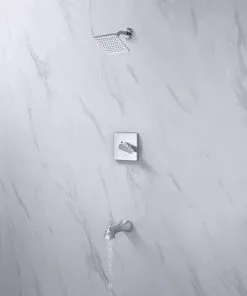 Tuscany® Navassa One-Handle 1-Spray Polished Chrome/White Bathtub Shower Faucet -Tuscany Shop 6736315 IU RS 45 V2