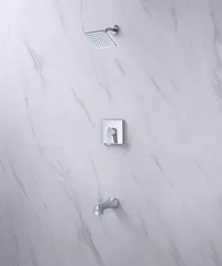 Tuscany® Navassa One-Handle 1-Spray Polished Chrome/White Bathtub Shower Faucet -Tuscany Shop 6736315 SC RS 45