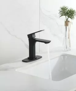 Tuscany® Gatineau One-Handle 4" Centerset Matte Black Bathroom Faucet - Modern Design, Durable Finish -Tuscany Shop 6736319 DP IU LS 45