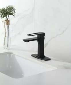 Tuscany® Gatineau One-Handle 4" Centerset Matte Black Bathroom Faucet - Modern Design, Durable Finish -Tuscany Shop 6736319 DP SC RS 45