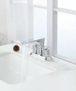 Tuscany® Gatineau Two-Handle 4" Centerset Polished Chrome Bathroom Faucet - Stylish & Durable -Tuscany Shop 6736324 IU RS 45