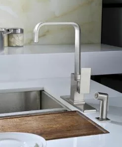 Tuscany® Ginkgo™ One-Handle Stainless Steel Kitchen Faucet - High Arc, Durable Design -Tuscany Shop 6737041 Scene 01