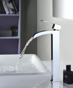 Tuscany® Free Fall One-Handle Polished Chrome Vessel Bathroom Faucet - Modern Design, Easy Installation -Tuscany Shop 6737060 IU RS