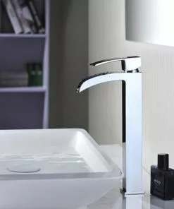 Tuscany® Free Fall One-Handle Polished Chrome Vessel Bathroom Faucet - Modern Design, Easy Installation -Tuscany Shop 6737060 Scene 01