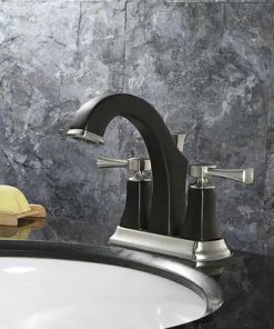 Tuscany® Audrey Two-Handle 4" Centerset Chocolate Bronze/Brushed Nickel Bathroom Faucet - Elegant and Durable -Tuscany Shop 6737064 Scene 01